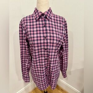 Brooks Brothers Pink and Navy Lightweight Flannel Shirt